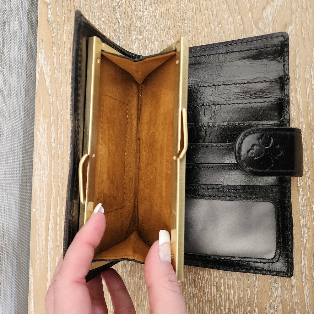 Patricia Nash Linnet leather wallet, black/white plaid - Picture 14 of 15